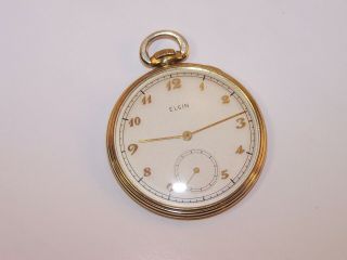 1943 Elgin 10s 15 Jewel 546 10k Gold Filled Pocket Watch
