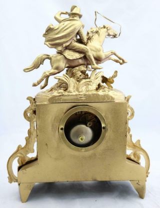 Antique Mantle Clock French 1880 ' s Stunning Gilt & Red Sevres Figural Striking 12