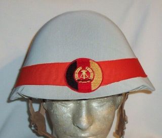 East German Military Police Ddr Nva Postwar M56 Steel Helmet With Liner & Cover