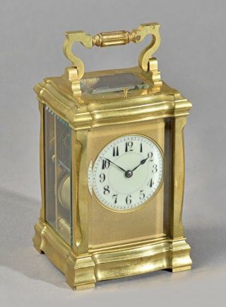 Antique Henri Jacot Striking Repeat Carriage Clock,  With Case And Key
