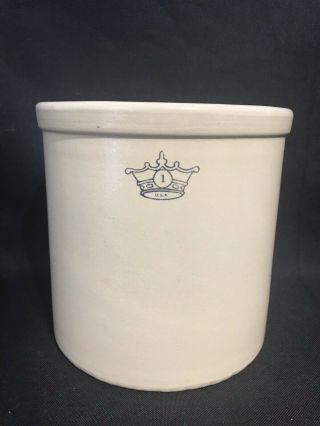 Crown U.  S.  A Robinson Ransbottom Pottery Stoneware Crock 1 Gallon