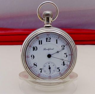 Antique 1887 Rockford 15 Jewels Pocket Watch In Lift Out Case - 18s - Runs
