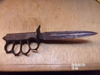 Us Wwi 1918 Lf&c Trench Knife Blade And Pommel Nut