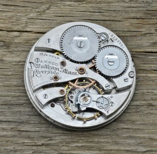 Antique Waltham Riviera Pocket Watch Movement,  12s,  19 Jewel,  18133951