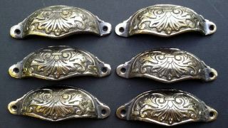 6 Apothecary Drawer Pull Handles " Polished " 4 - 1/8 " W Antique Victorian Style A1