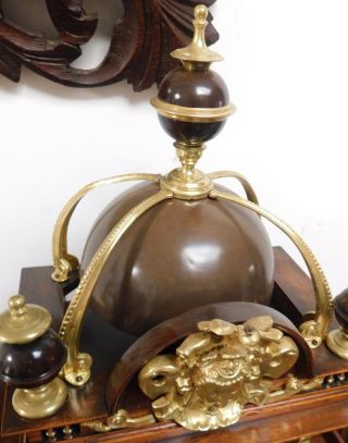 large french mahogany & brass striking bracket clock 12