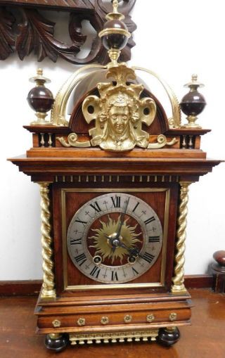 large french mahogany & brass striking bracket clock 2