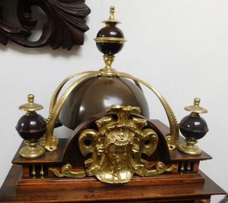 large french mahogany & brass striking bracket clock 3