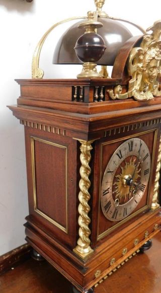 large french mahogany & brass striking bracket clock 4