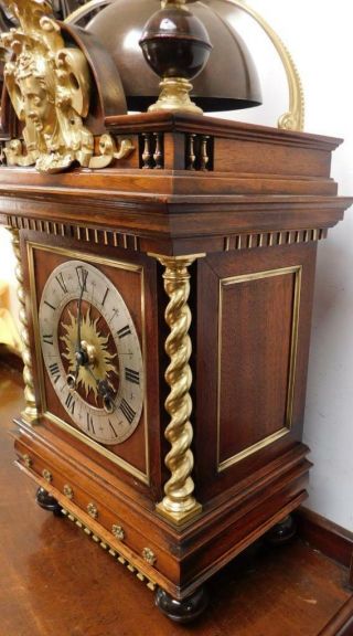 large french mahogany & brass striking bracket clock 5