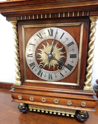 large french mahogany & brass striking bracket clock 6