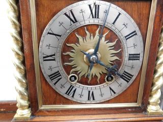 large french mahogany & brass striking bracket clock 8