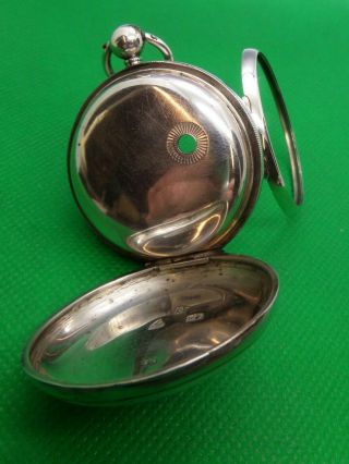 Vintage English Silver Pocket Watch Case Key Wind Lion Hallmark