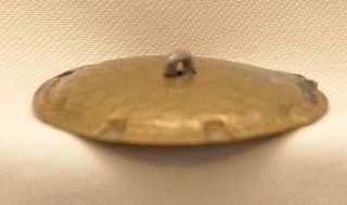 Antique Brass Picture Button Owl Two metals shank 1 - 1/2 