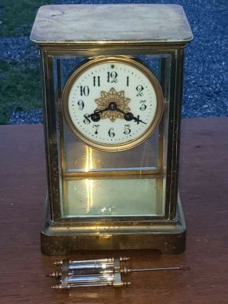 Antique French Crystal Regulator Clock L.  Marti Et Cie Medaille D 