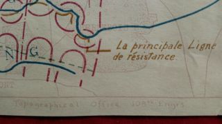WWI TRENCH MAP,  AUTOGRAPHED BY PERSHING,  RICKENBACKER,  CAMPBELL 5