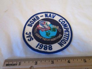 Vintage 1988 Sac Bomb - Nav Competition Usaf Patch Nos