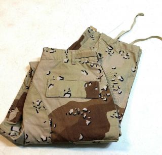 Us Military Vintage 1983 Desert Chocolate Chip Camo Pants Mens 28 X 30 2 - 5