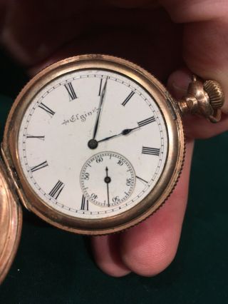 1904 Elgin Pocket Watch Hunter 14 Karat Gold Case Not Running 10229244 Item