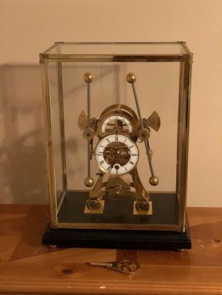 Antique Style Brass Grasshopper Clock With Glass Dome