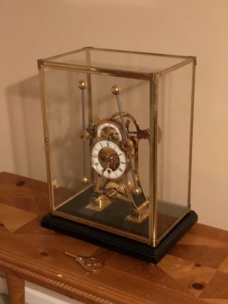 Antique Style Brass Grasshopper Clock With Glass Dome 2