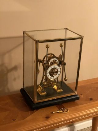 Antique Style Brass Grasshopper Clock With Glass Dome 3