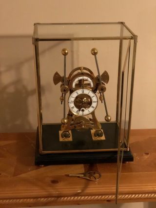 Antique Style Brass Grasshopper Clock With Glass Dome 4