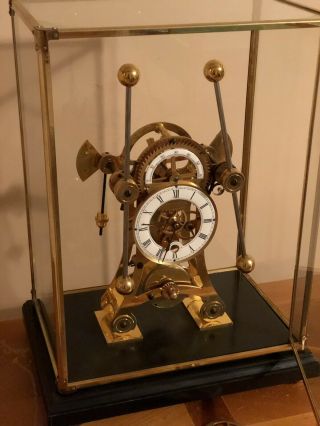 Antique Style Brass Grasshopper Clock With Glass Dome 5