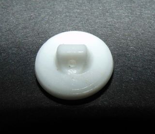 Vintage Small Kiddie White Glass Dog Head Button 153 3