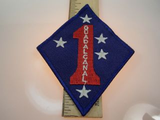 Vintage Usmc 3 " Ww2 Patch Red White Blue Sew Or Iron On Guadalcanal 1st Marvdiv