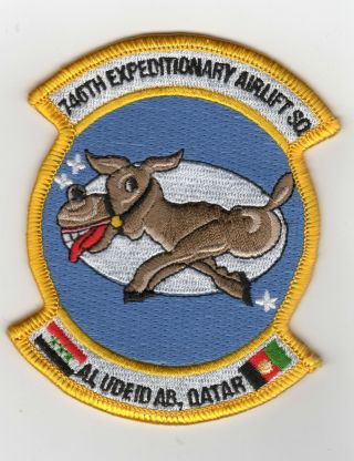 746th Expeditionary Airlift Squadron (eas) Al Udeid,  Qatar Bc Patch Cat No C6388