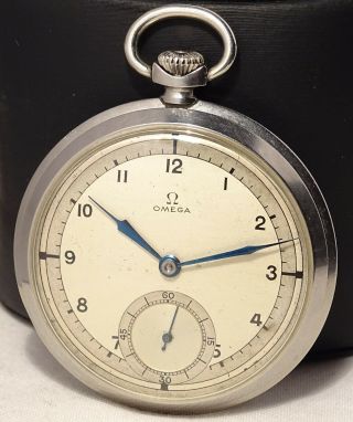 V.  Rare Vintage Omega Art Deco Cal.  38,  5l - T1 Pocket Watch Sector Dial