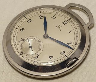 V.  Rare Vintage Omega Diplomat Art Deco cal.  37,  6S pocket desk watch dial 2