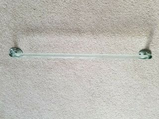 Vintage 25 1/4 " Heavy Glass Towel Bar With Brackets