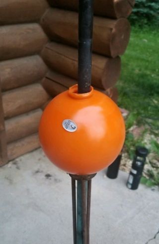 Orange Fenton Lighting Rod Ball Globe Glass Roof Yard Barn Decor
