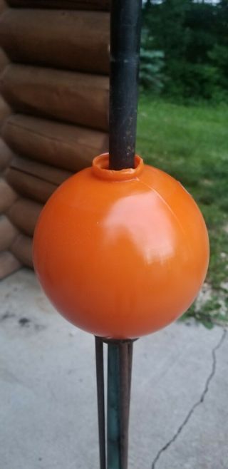 Orange Fenton lighting Rod Ball Globe Glass Roof Yard Barn Decor 2