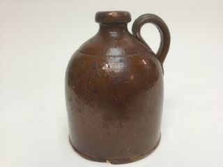 Antique Brown Jug Gallon Dark Salt Glazed Stoneware Beehive Whiskey Crock Old