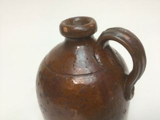 Antique Brown Jug Gallon Dark Salt Glazed Stoneware Beehive Whiskey Crock Old 2