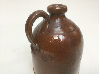 Antique Brown Jug Gallon Dark Salt Glazed Stoneware Beehive Whiskey Crock Old 3