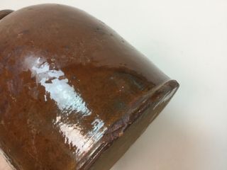 Antique Brown Jug Gallon Dark Salt Glazed Stoneware Beehive Whiskey Crock Old 8