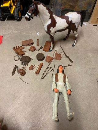 Vintage Marx Geronimo With Horse And Accessories,  Johnny West Series