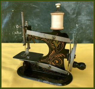 Antique Miniature Casige Our Pet Toy Hand Crank Sewing Machine