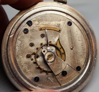 Antique 1883 Elgin Watch Company Pocket Watch,  11 Jewels,  1087008,  Railroad Case 11