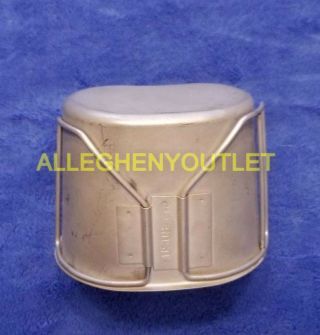 US MILITARY STAINLESS BUTTERFLY WIRE HANDLE CANTEEN CUP VGC 3