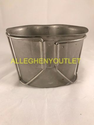 US MILITARY STAINLESS BUTTERFLY WIRE HANDLE CANTEEN CUP VGC 4