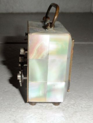 ANTIQUE JUNGHANS GERMANY CLOCK ART DECO 1920 MOTHER OF PEARL TRAVEL ALARM 5