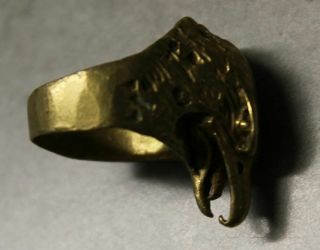 GERMAN WW1 or ? PATRIOTIC BRASS RING WITH EAGLE ADLER HEAD 2