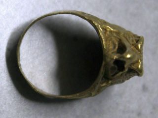 GERMAN WW1 or ? PATRIOTIC BRASS RING WITH EAGLE ADLER HEAD 4