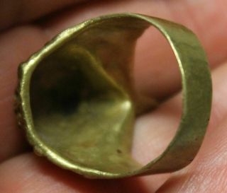 GERMAN WW1 or ? PATRIOTIC BRASS RING WITH EAGLE ADLER HEAD 6