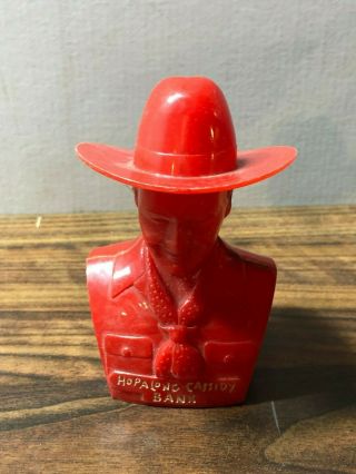 Hopalong Cassidy Red Savings Club Plastic Bank - 1950s - Rlhc
